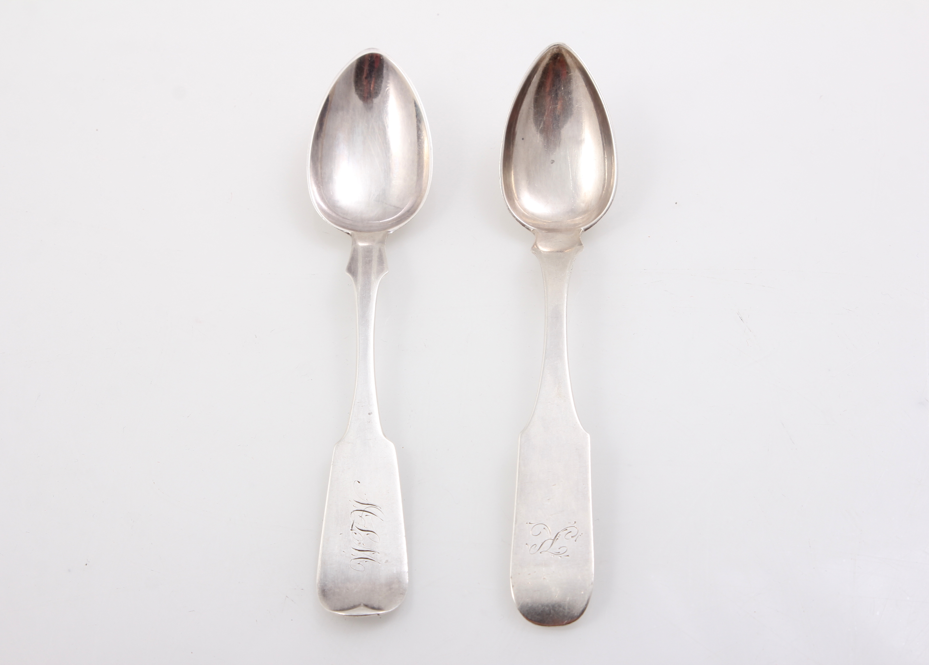 Antique Coin Silver Teaspoon Pair