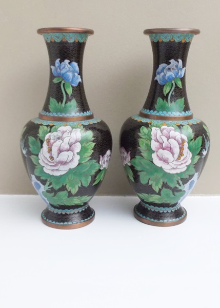 Pair of Cloisonne Vases