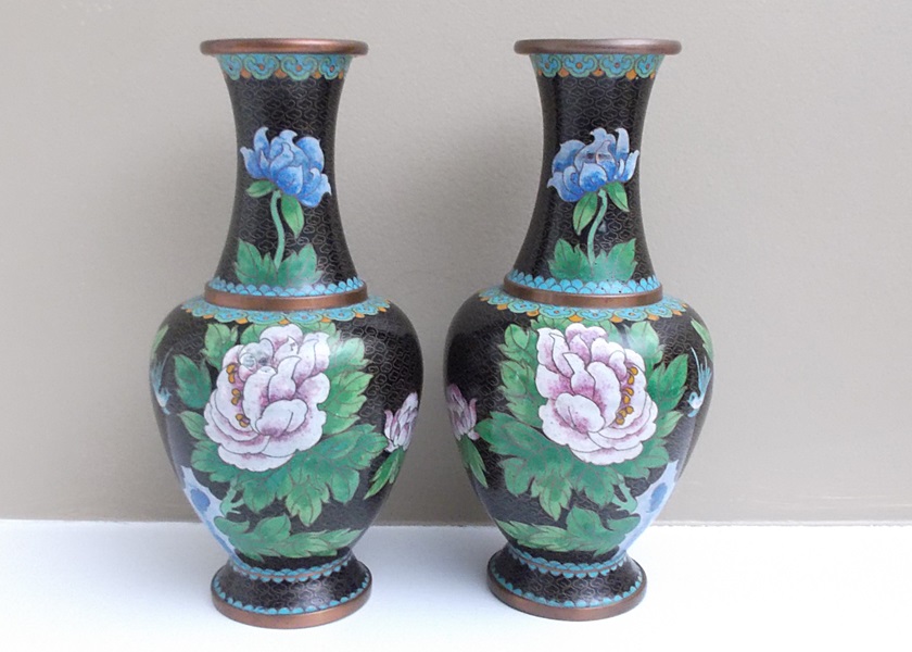 Pair of Cloisonne Vases