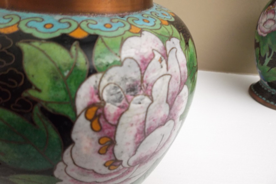 Pair of Cloisonne Vases