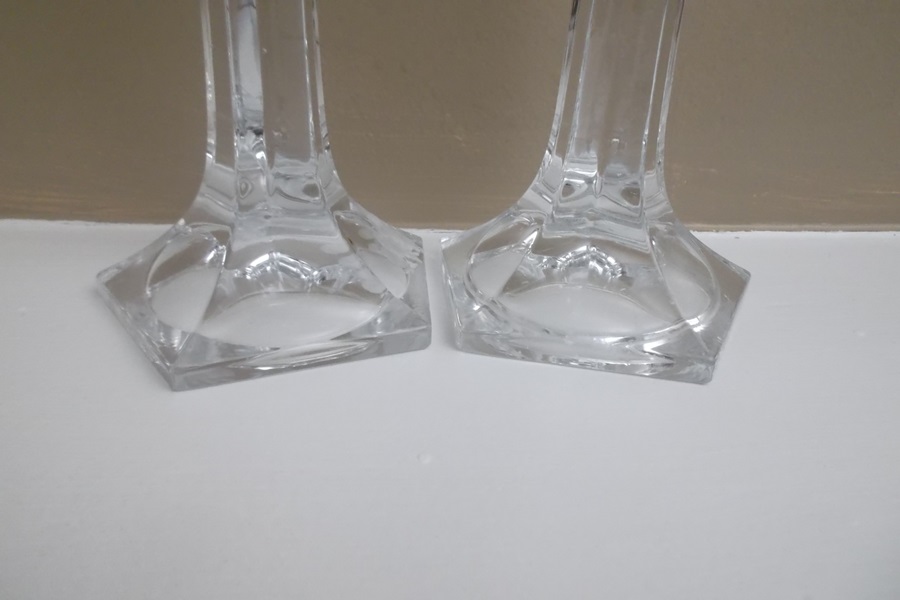 Chippendale Style Crystal Candlesticks
