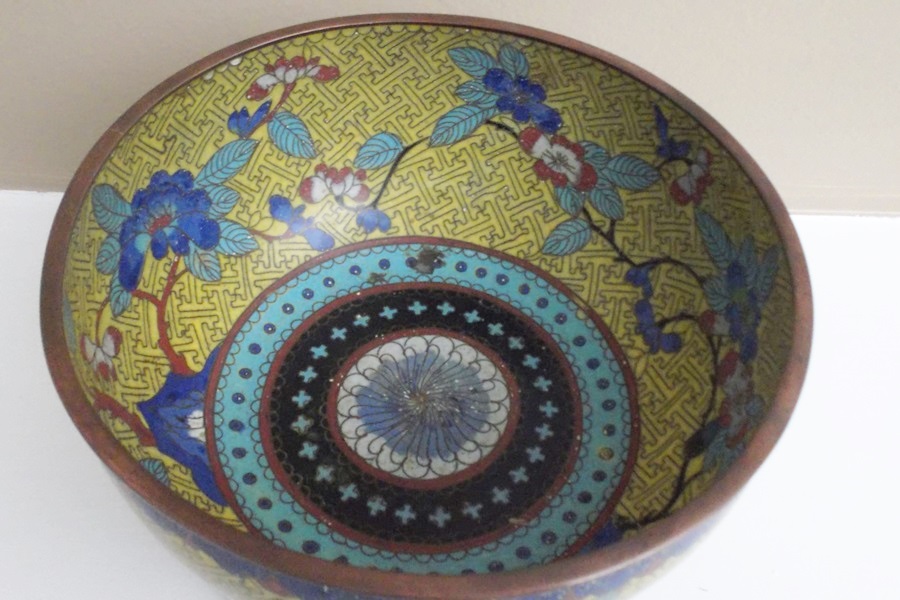 Chinese Cloisonne Bowl and Stand