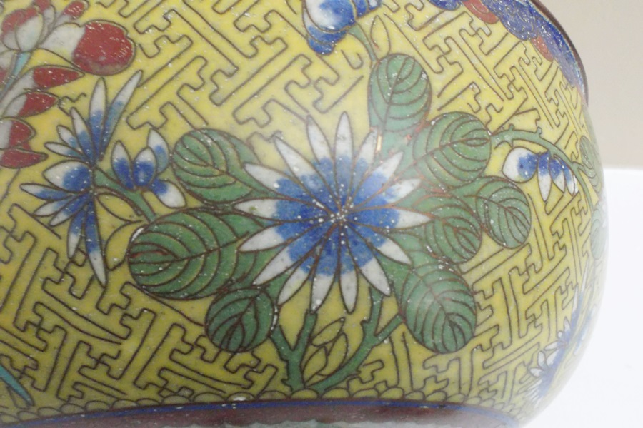 Chinese Cloisonne Bowl and Stand