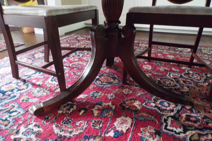 Duncan Phyfe Style Dining Table and Hepplewhite Style Chairs