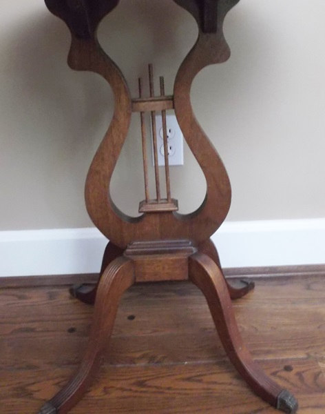 Hepplewhite Style Lyre Pedestal Side Table