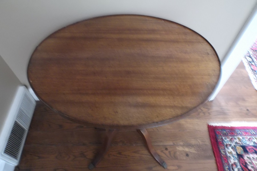 Hepplewhite Style Lyre Pedestal Side Table