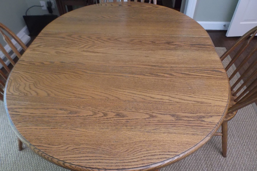 Amish Oak Pedestal Dinette Table