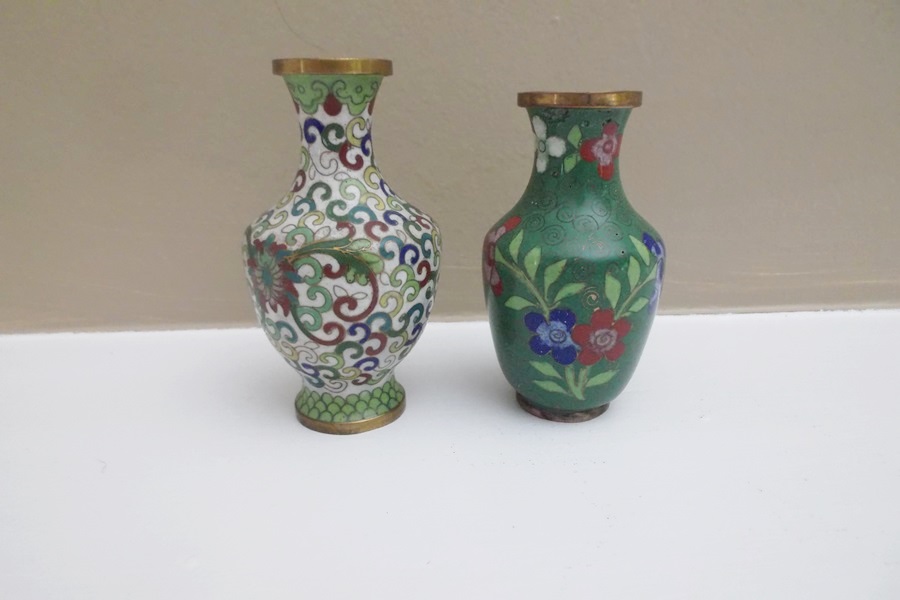 Two Chinese Cloisonne Vases