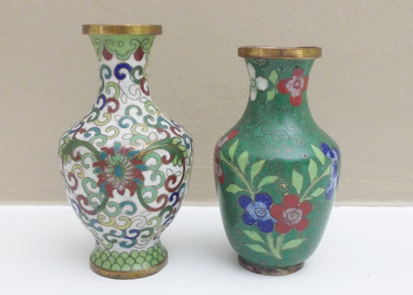 Two Chinese Cloisonne Vases