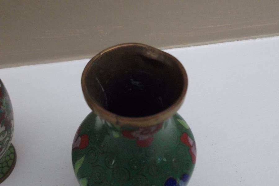 Two Chinese Cloisonne Vases