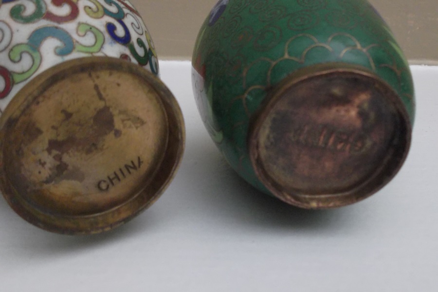 Two Chinese Cloisonne Vases