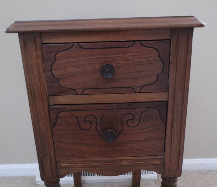 Victorian Two Drawer Bedside Table