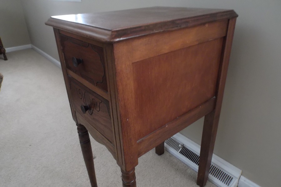 Victorian Two Drawer Bedside Table