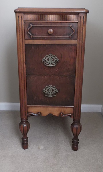 Victorian Three Drawer Bedside Table