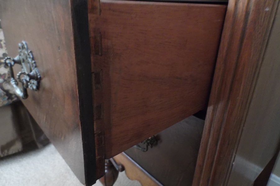 Victorian Three Drawer Bedside Table