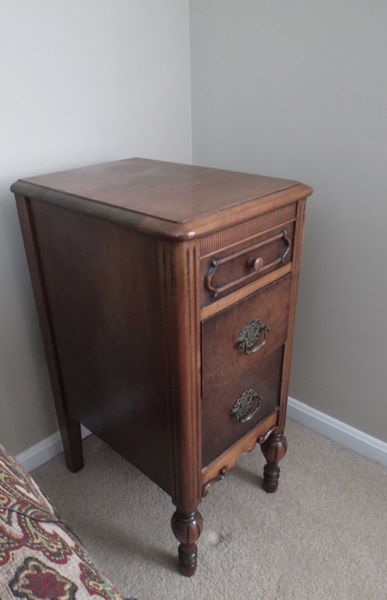 Victorian Three Drawer Bedside Table
