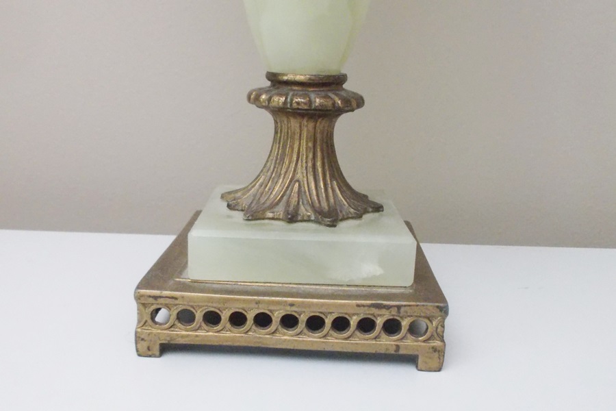 Empire Style Green Onyx and Brass Table Lamp