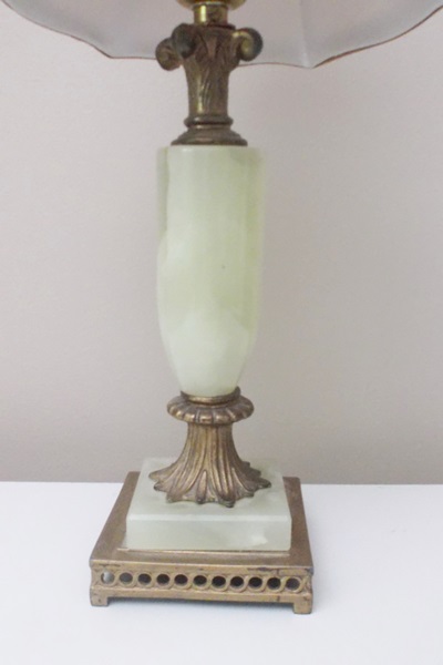 Empire Style Green Onyx and Brass Table Lamp