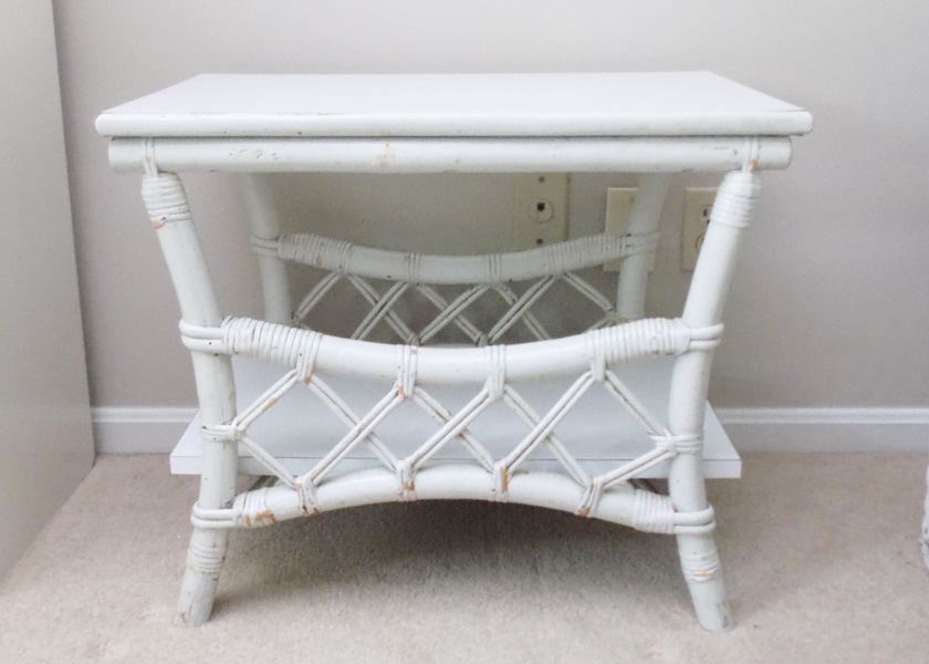 Ficks Reed White Washed Rattan Side Table
