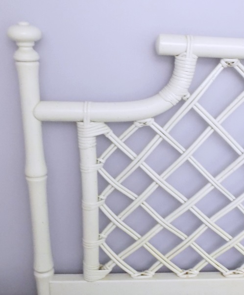 Ficks Reed White Washed Rattan Head Board