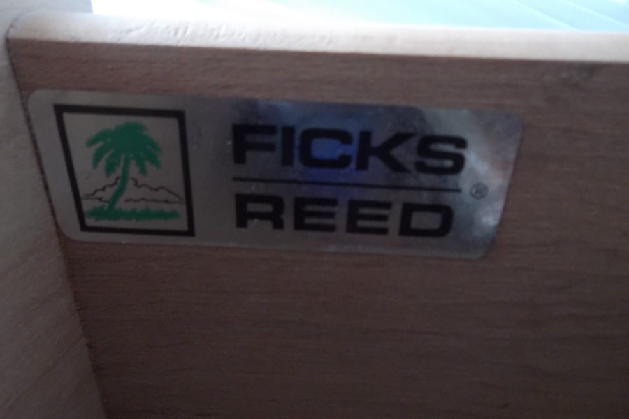 Ficks Reed White Washed Rattan Bed Side Table