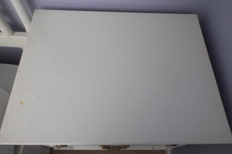 Ficks Reed White Washed Rattan Bed Side Table