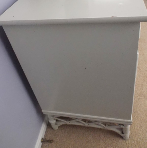Ficks Reed White Washed Rattan Nine Drawer Dresser