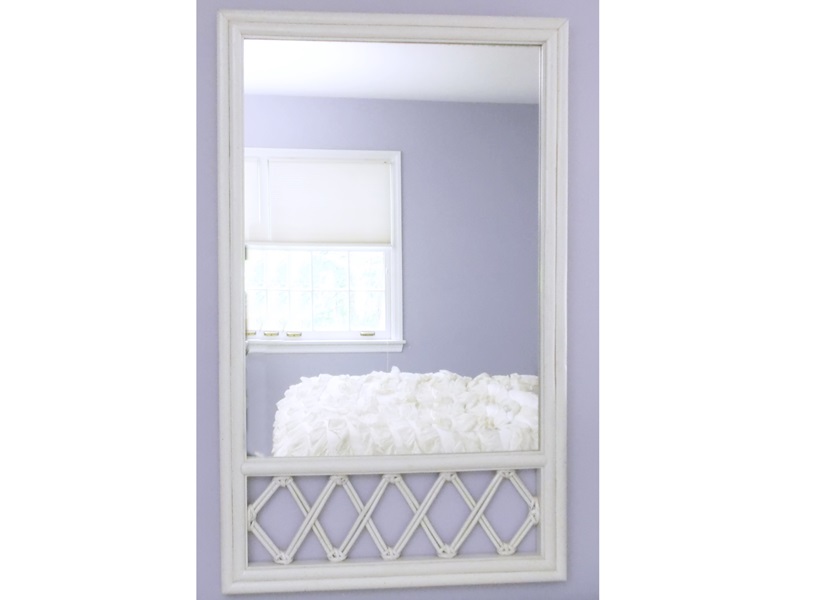 Ficks Reed White Washed Rattan Mirror