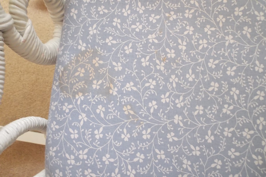 White Wicker Rocking Chair with Cushions