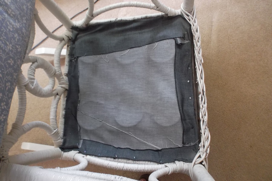 White Wicker Rocking Chair with Cushions