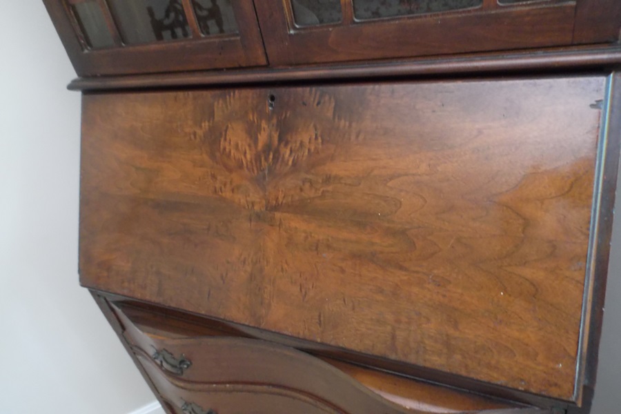 Mahogany Chippendale Style Bookcase Secretary