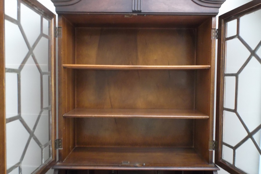 Mahogany Chippendale Style Bookcase Secretary