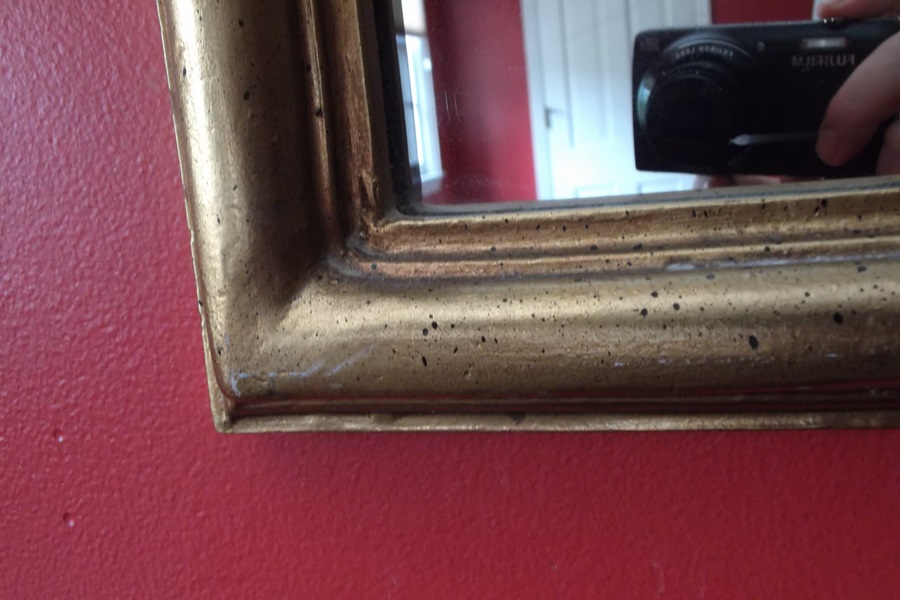 Gold Tone Wall Mounted Mirror