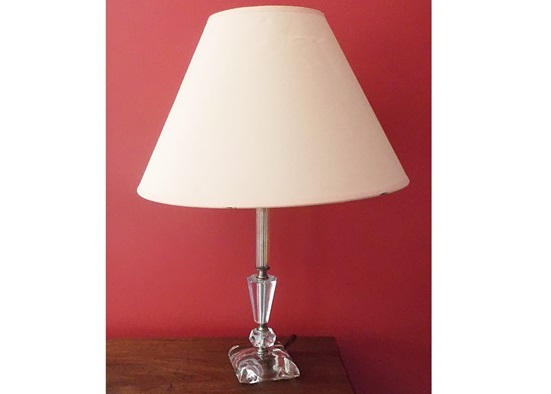 Cut Glass Lamp with Tapered Shade