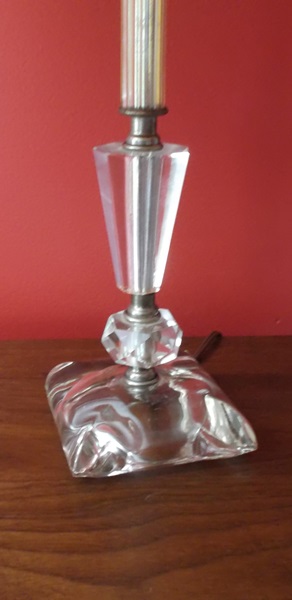 Cut Glass Lamp with Tapered Shade
