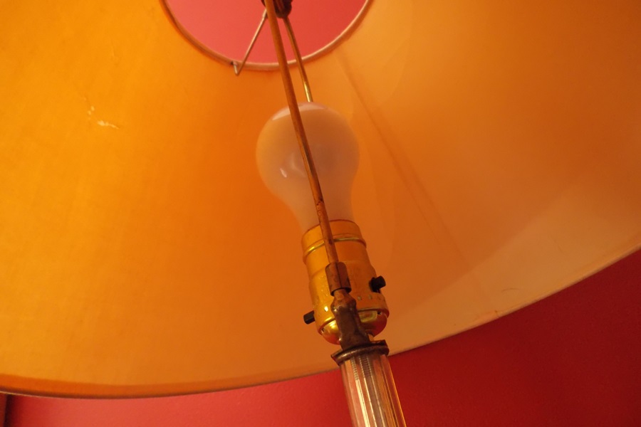 Cut Glass Lamp with Tapered Shade