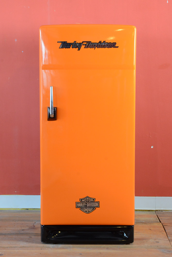 Vintage General Electric Refrigerator with Harley Davidson Logo