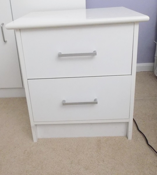 Two White Laminate Furniture Pieces