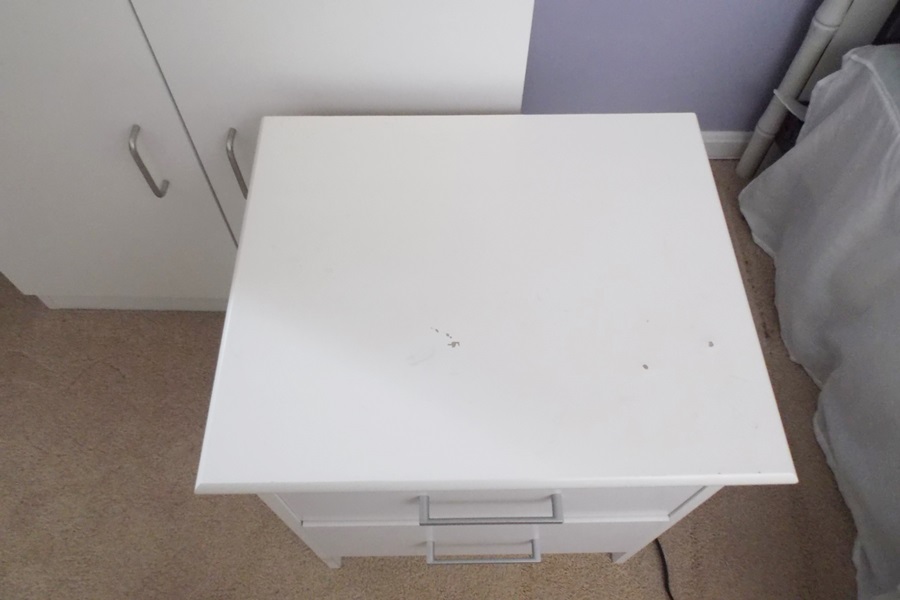 Two White Laminate Furniture Pieces