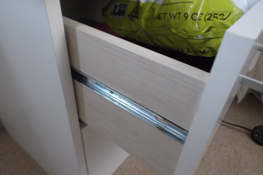 Two White Laminate Furniture Pieces