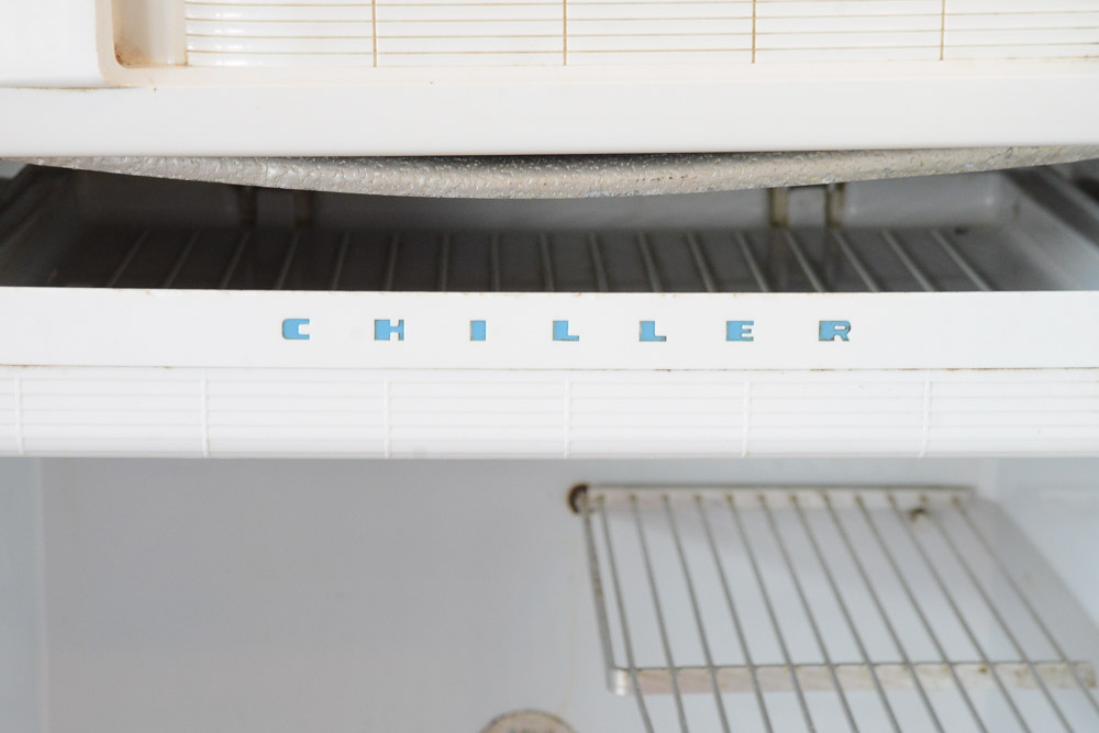 Vintage General Electric Refrigerator with Harley Davidson Logo