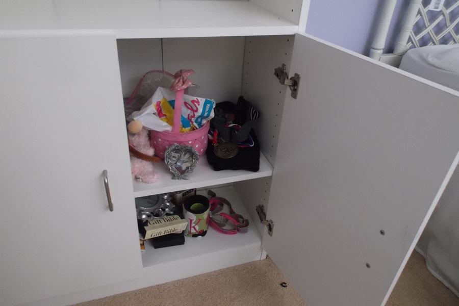 Two White Laminate Furniture Pieces