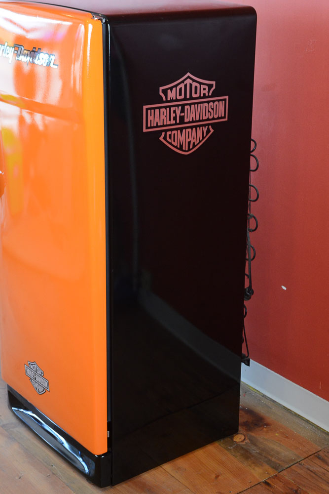Vintage General Electric Refrigerator with Harley Davidson Logo