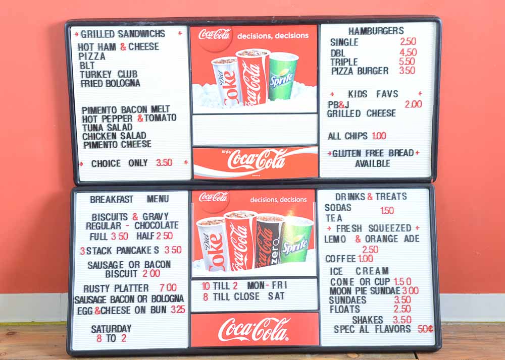 Pair of Coca-Cola Hanging Restaurant Menu Boards