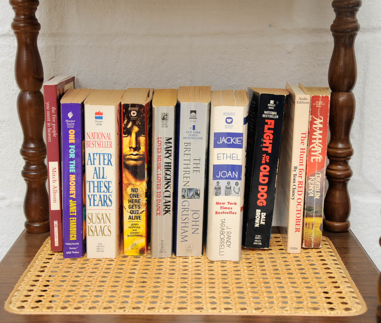 Wooden Shelf and Assorted Books