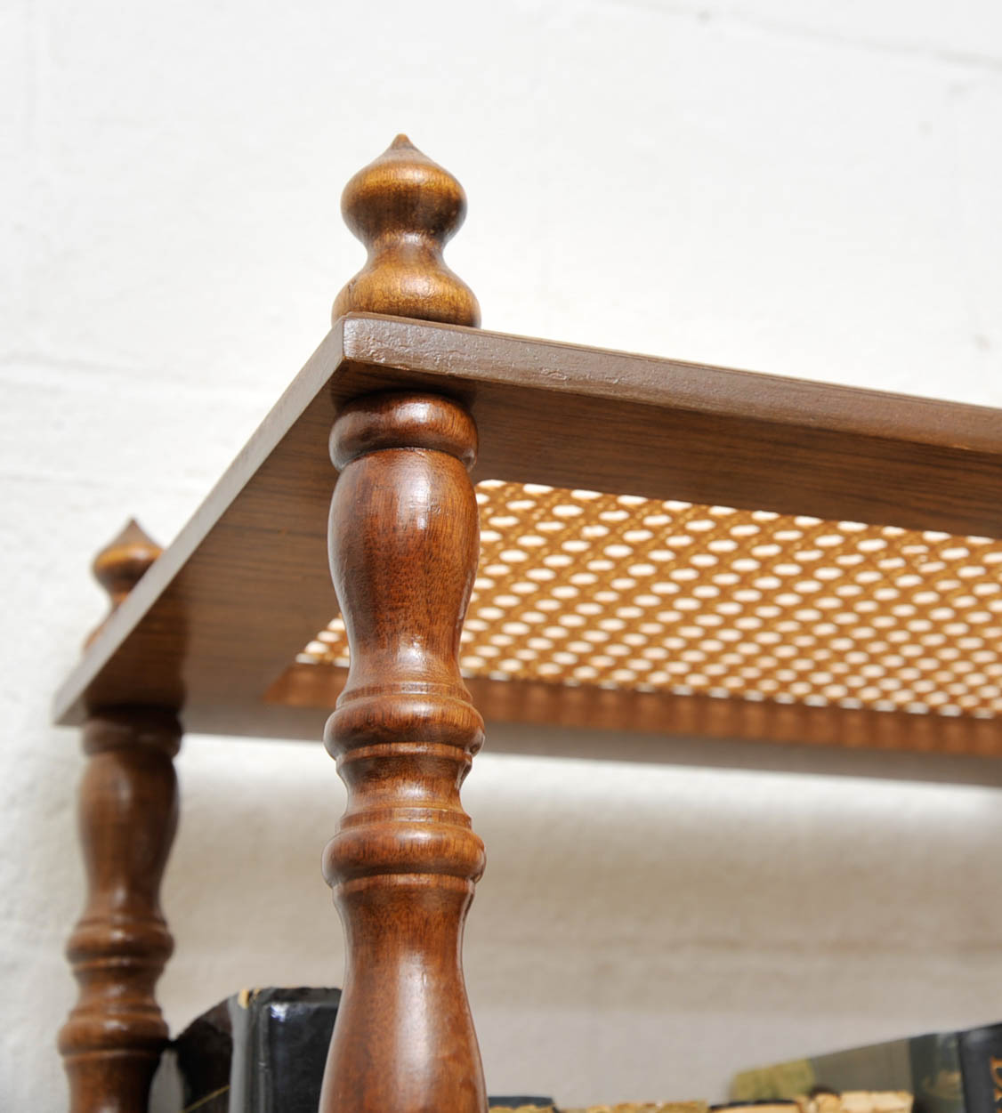 Wooden Shelf and Assorted Books