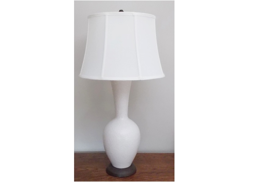 Pair of Crackled Pottery Lamps