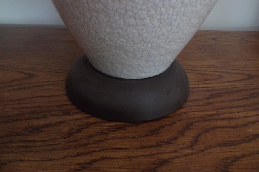 Pair of Crackled Pottery Lamps