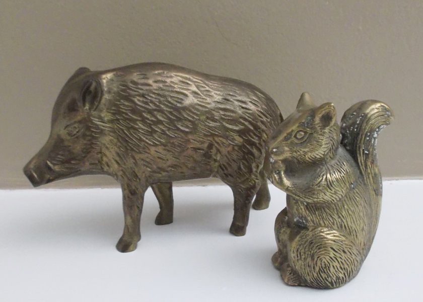 Two Brass Animal Figurines