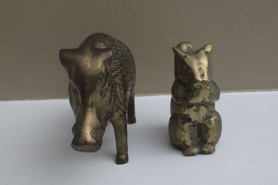 Two Brass Animal Figurines